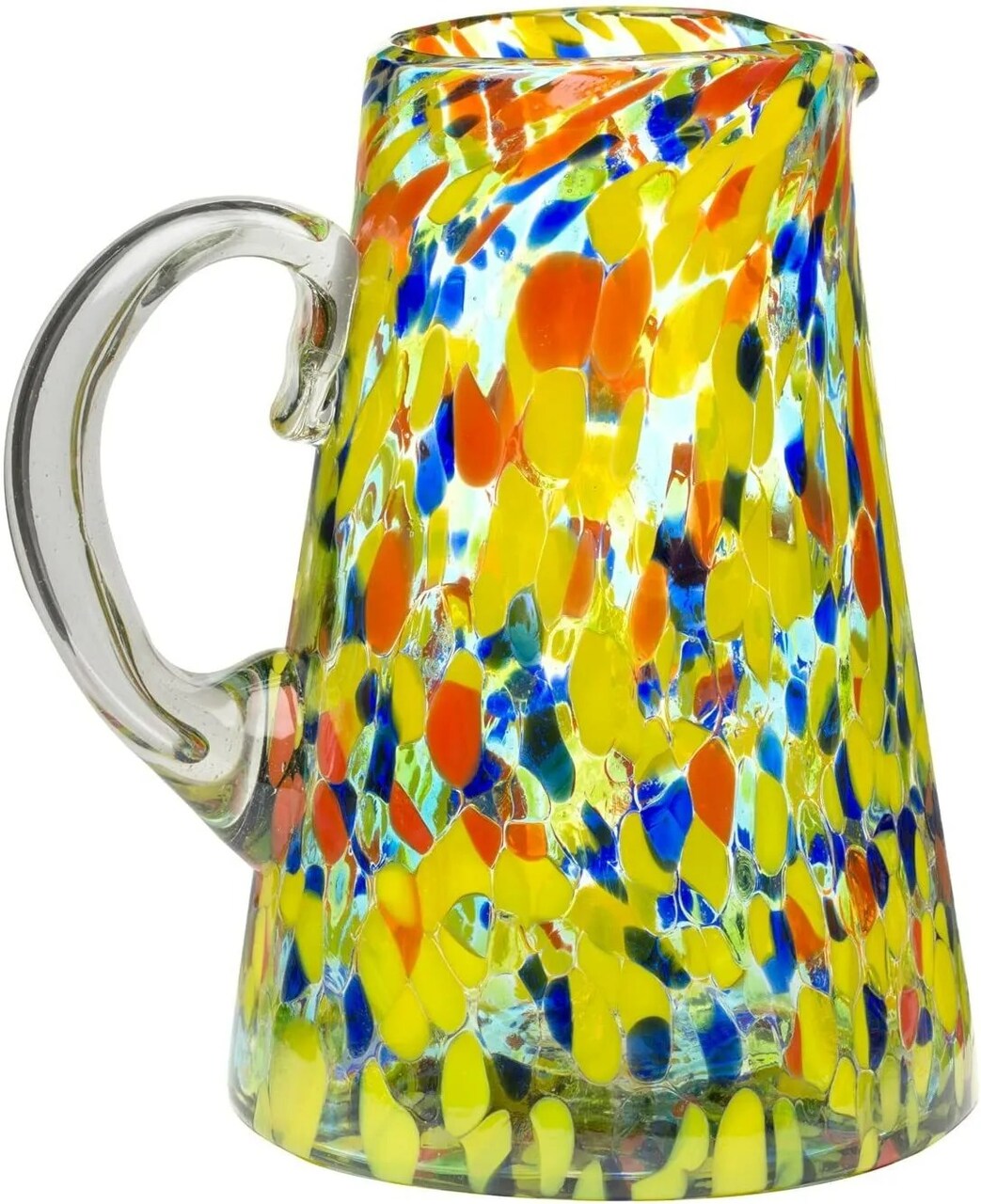 Amici Home Authentic Mexican Recycled Glassware Carnaval Pitcher, 80 Ounces